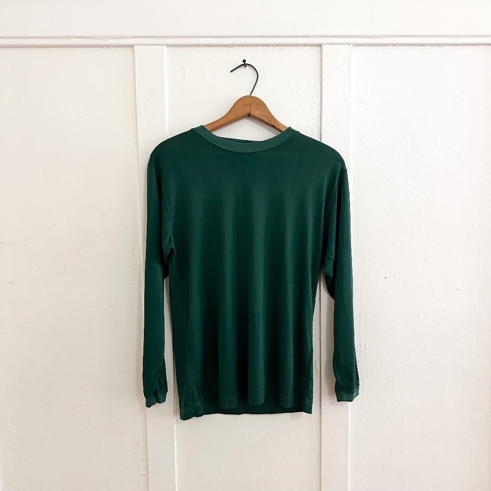 VINTAGE (80's) Ann Taylor - Forest Green - Silk Top - Small